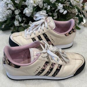 adidas Samoa Cream and Black Floral Sneakers